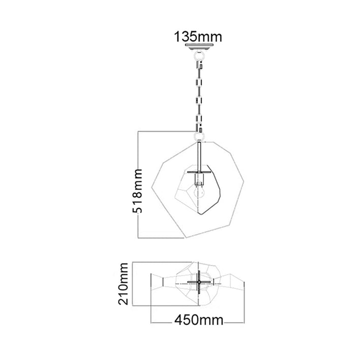 Buy Pendant Lights Australia METEORA Stainless Steel With Silvered Glass 1 Light Pendant - METEORA1