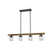 Buy Island Pendant Lights Australia METI Warm Chestnut Wood 4 Light Bar Pendant - METI02