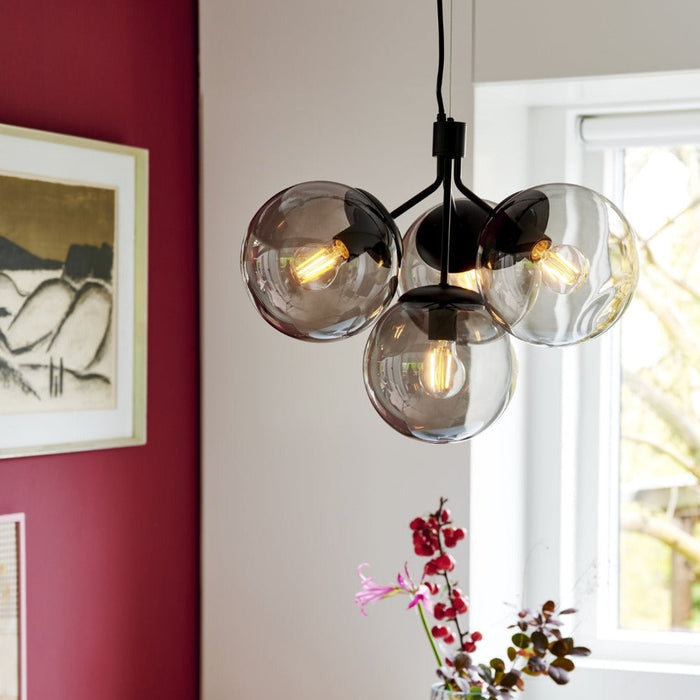 Buy Pendant Lights Australia Ivona Pendant 4 Lights Black Metal - 2112153003