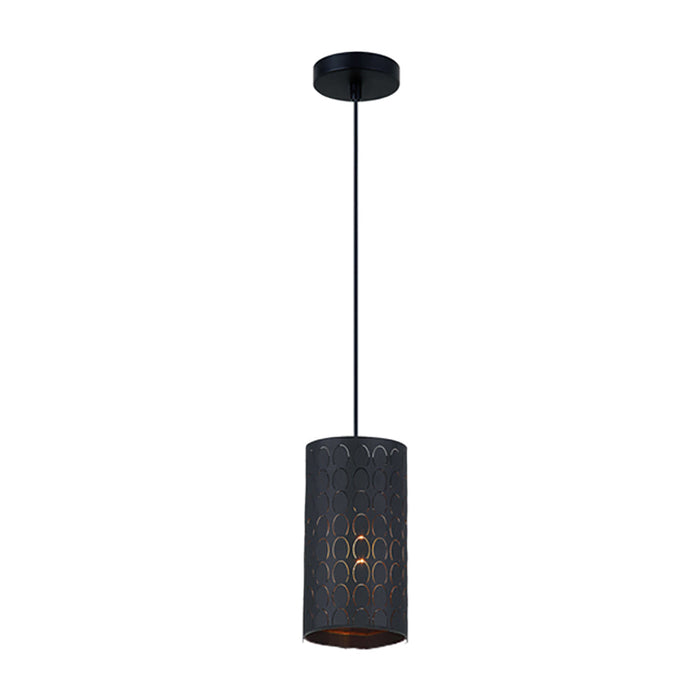 Buy Mini Pendants Australia MODELLO Embossed Oblong 1 Light Pendant Black - MODELLO2