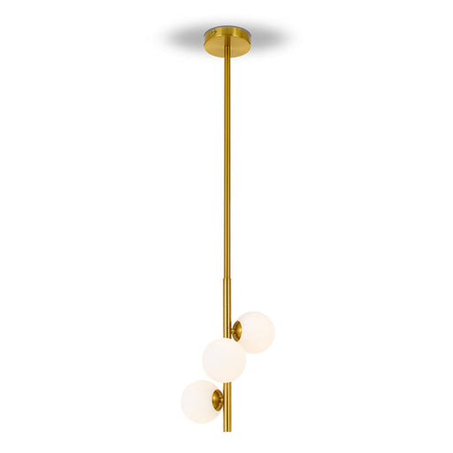 Buy Pendant Lights Australia Moran 3 Light Pendant Antique Gold Metal / Opal Matt Glass - MORAN PE03-AGOP