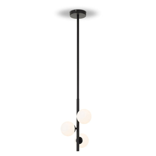 Buy Pendant Lights Australia Moran 3 Light Pendant Black Metal / Opal Matt Glass - MORAN PE03-BKOP