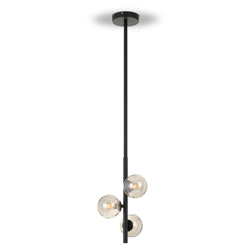 Buy Pendant Lights Australia Moran 3 Light Pendant Black Metal / Smoke Glass - MORAN PE03-BKSM