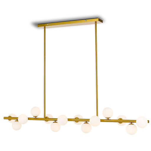 Buy Island Pendant Lights Australia Moran 14 Light Island Pendant Antique Gold Metal / Opal Matt Glass - MORAN PE14-AGOP