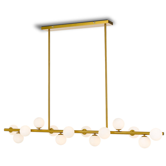 Buy Island Pendant Lights Australia Moran 14 Light Island Pendant Antique Gold Metal / Opal Matt Glass - MORAN PE14-AGOP