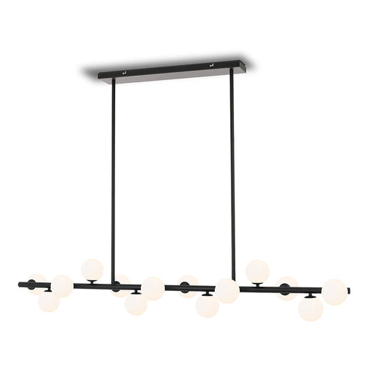 Buy Island Pendant Lights Australia Moran 14 Light Island Pendant Black Metal / Opal Matt Glass - MORAN PE14-BKOP
