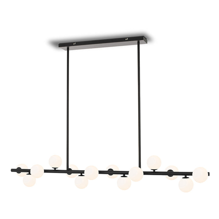 Buy Island Pendant Lights Australia Moran 14 Light Island Pendant Black Metal / Opal Matt Glass - MORAN PE14-BKOP