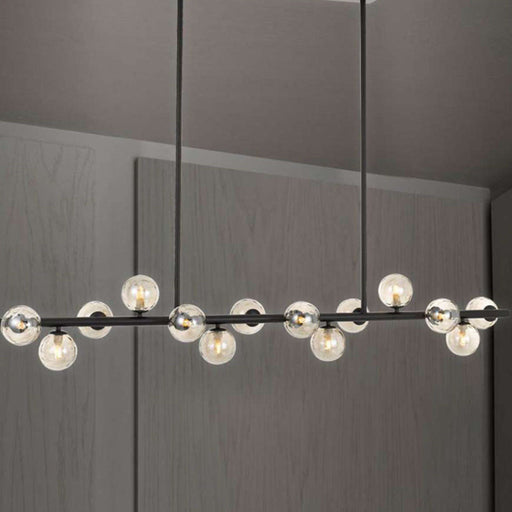 Buy Island Pendant Lights Australia Moran 14 Light Island Pendant Black Metal / Smoke Glass - MORAN PE14-BKSM