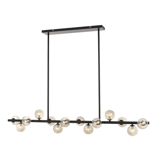Buy Island Pendant Lights Australia Moran 14 Light Island Pendant Black Metal / Smoke Glass - MORAN PE14-BKSM