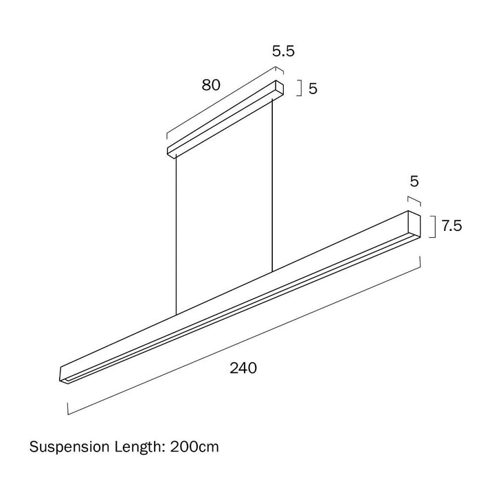 Buy LED Pendants Australia Navaro Smart Tri-Colour LED Pendant Black 2400mm - NAVARO PE240-BK