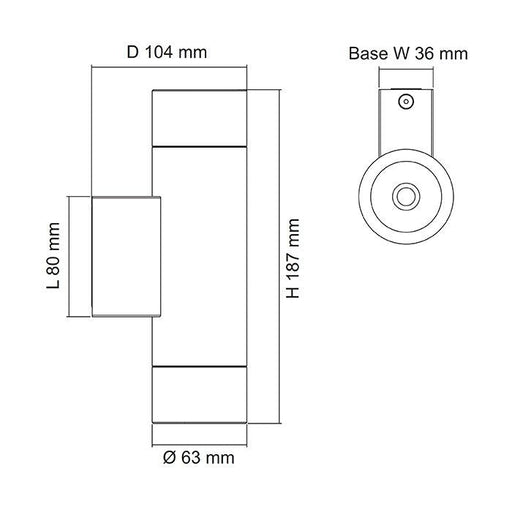 Buy Exterior Wall Lights Australia New Bondi Up / Down Wall Light 8W Black Aluminium 3CCT - SL7222TC/BK