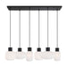 Buy Island Pendant Lights Australia Nori 6 Light Island Pendant Matt Black & Opal Matt - NORI PE6-BKOM