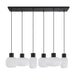 Buy Island Pendant Lights Australia Nori 6 Light Island Pendant Matt Black & Opal Matt - NORI PE6-BKOM