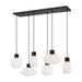 Buy Island Pendant Lights Australia Nori 6 Light Island Pendant Matt Black & Opal Matt - NORI PE6-BKOM