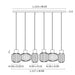 Buy Island Pendant Lights Australia Nori 6 Light Island Pendant Matt Black & Opal Matt - NORI PE6-BKOM