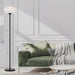 Buy Floor Lamps Australia Nori 1 Light Floor Lamp Black & Opal Matt - NORI FL-BKOM