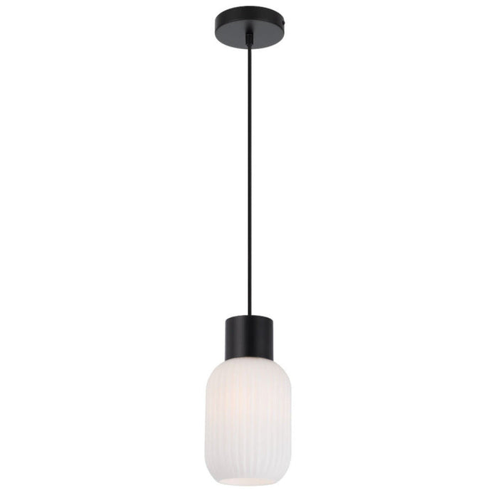 Buy Pendant Lights Australia Nori 14 1 Light Pendant Matt Black & Opal Matt - NORI PE14-BKOM
