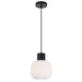Buy Pendant Lights Australia Nori 20 1 Light Pendant Matt Black & Opal Matt - NORI PE20-BKOM