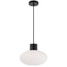 Buy Pendant Lights Australia Nori 30 1 Light Pendant Matt Black & Opal Matt - NORI PE30-BKOM
