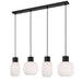 Buy Island Pendant Lights Australia Nori 4 Light Island Pendant Matt Black & Opal Matt - NORI PE4-BKOM