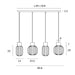 Buy Island Pendant Lights Australia Nori 4 Light Island Pendant Matt Black & Opal Matt - NORI PE4-BKOM