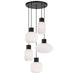 Buy Cluster Pendants Australia Nori 5 Light Cluster Pendant Matt Black & Opal Matt - NORI PE5-BKOM