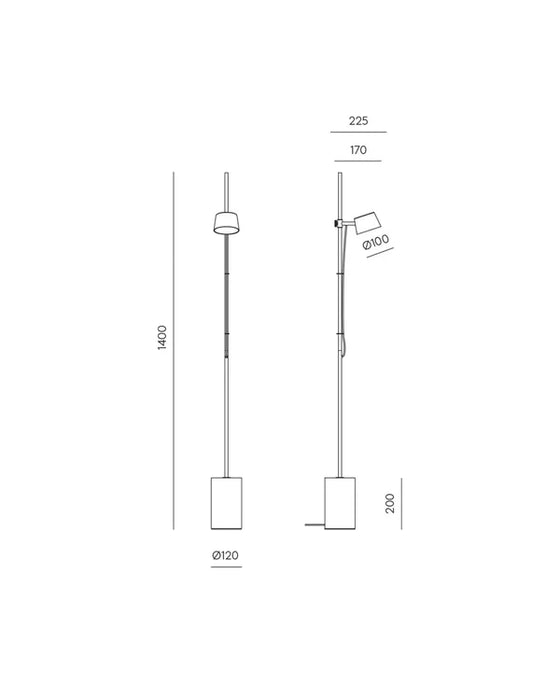 Nera Floor Lamp 8W 3000K Matte Black - ARO.P1229