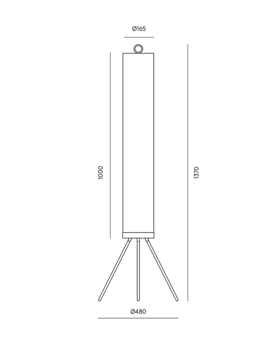 Nooi Floor Lamp 14W 3000K Cream & Black - ARO.P1276