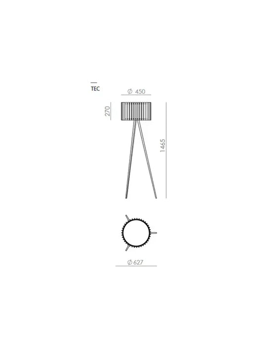 Dira Floor Lamp Pine & Linen - ARO.P1185