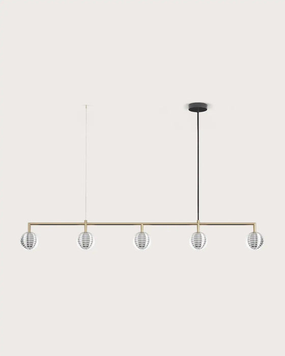 Doul Linear LED Pendant Light 3W 2700k Matte Black & Glass - ARO.C1310/5/NEG