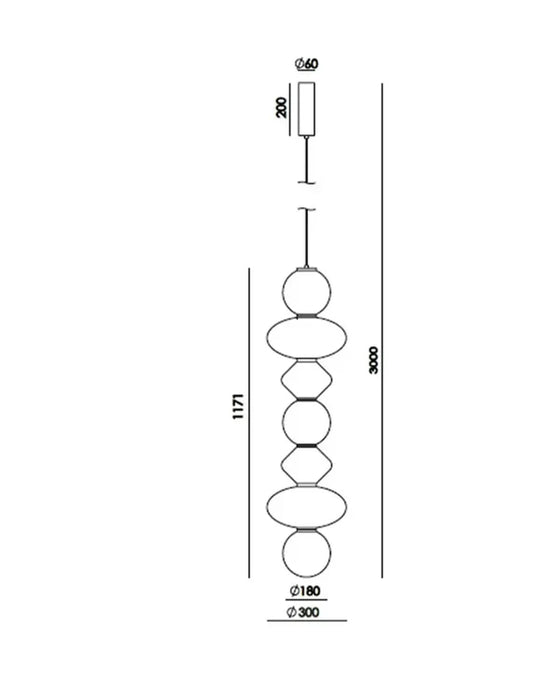 Mapi Vertical LED Pendant 10W 2700K Fresh Pasta & Dark Auburn - ARO.C1235/V/TBC