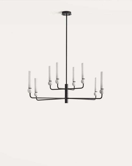 Delie 8 Light Pendant Light 5W 3000k Black & White Marble - ARO.C1224/8/NEG