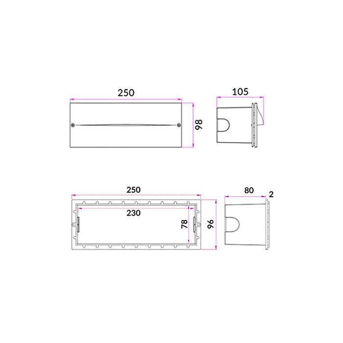 Buy Brick Lights Australia OGA Exterior LED Recessed Wall Light White 13W 3000K IP65 - OGA02