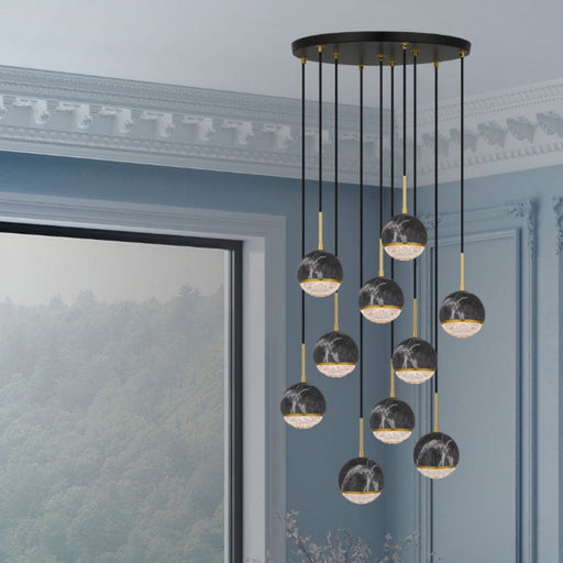 Buy Cluster Pendants Australia Oneta Pendant 10 Lights Black Iron - ONETA PE10-BKCL