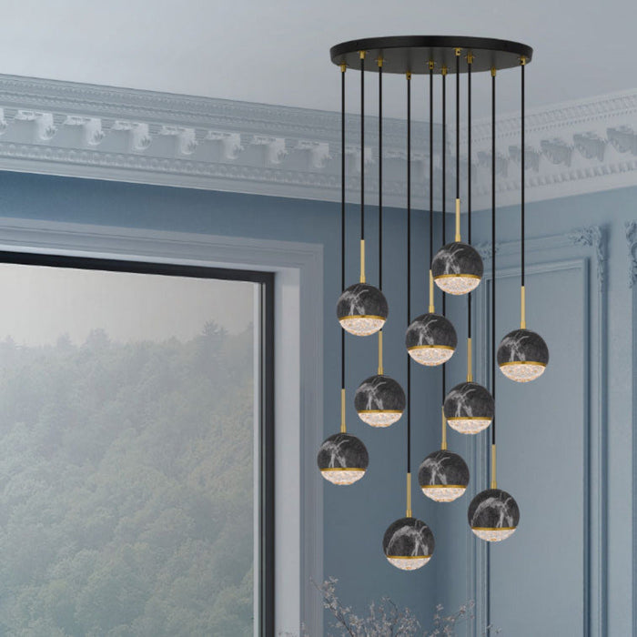 Buy Cluster Pendants Australia Oneta Pendant 10 Lights Black Iron - ONETA PE10-BKCL