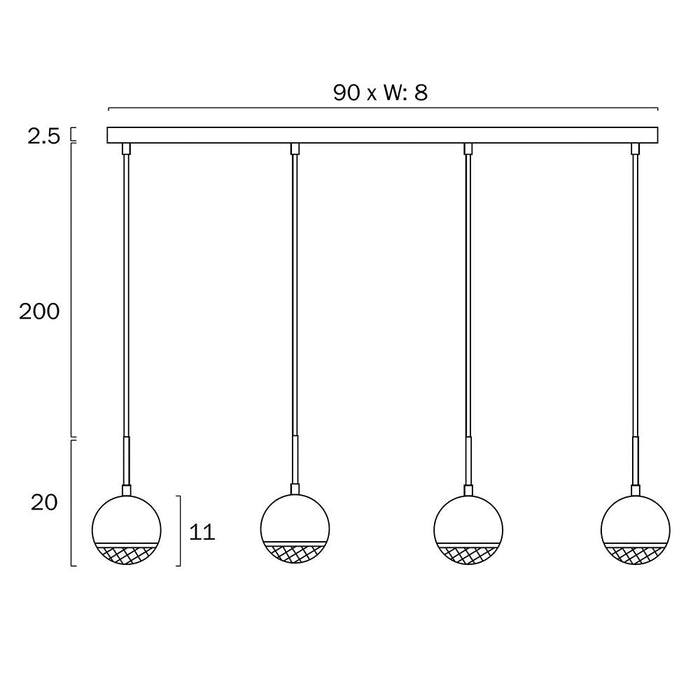 Buy Island Pendant Lights Australia Oneta Pendant 4 Lights White Iron - ONETA PE04-WHCL