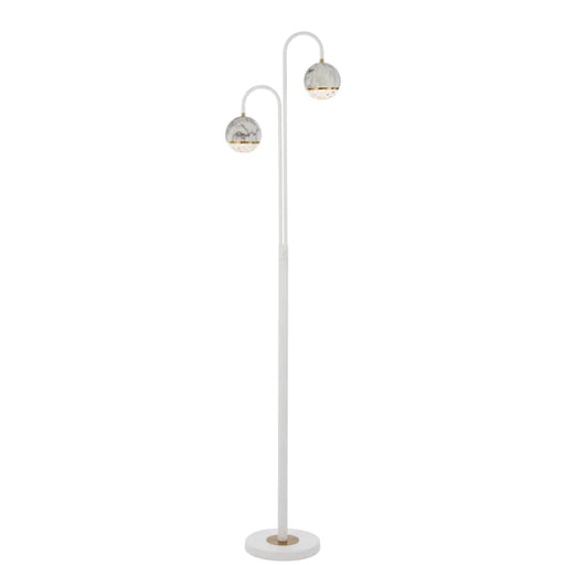 Buy Floor Lamps Australia Oneta Floor Lamp 2 Lights White Matt Iron Clear Acrylic - ONETA FL2-WHCL