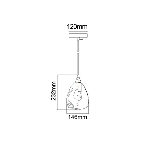 Buy Pendant Lights Australia ORDITO 1 Light Glass Pendant Smoke - ORDITO2