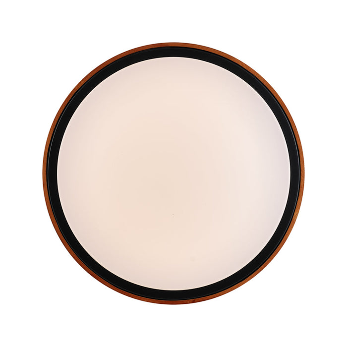 Orlin 300mm LED Oyster 12W TRI Colour Black & Walnut - ORLIN OY30-WD3C