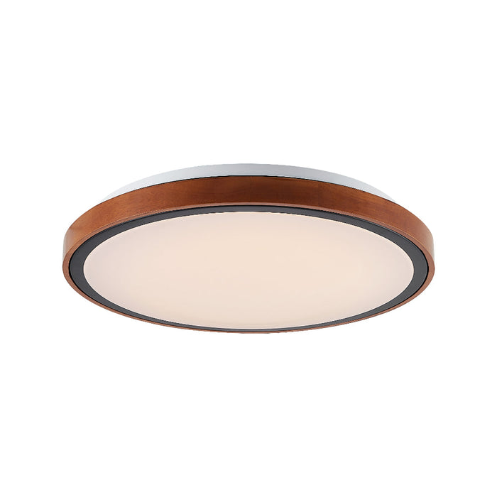 Orlin 300mm LED Oyster 12W TRI Colour Black & Walnut - ORLIN OY30-WD3C