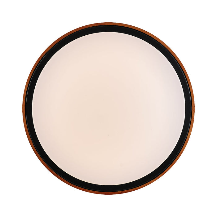 Orlin 420mm LED Oyster 24W TRI Colour Black & Walnut - ORLIN OY42-WD3C