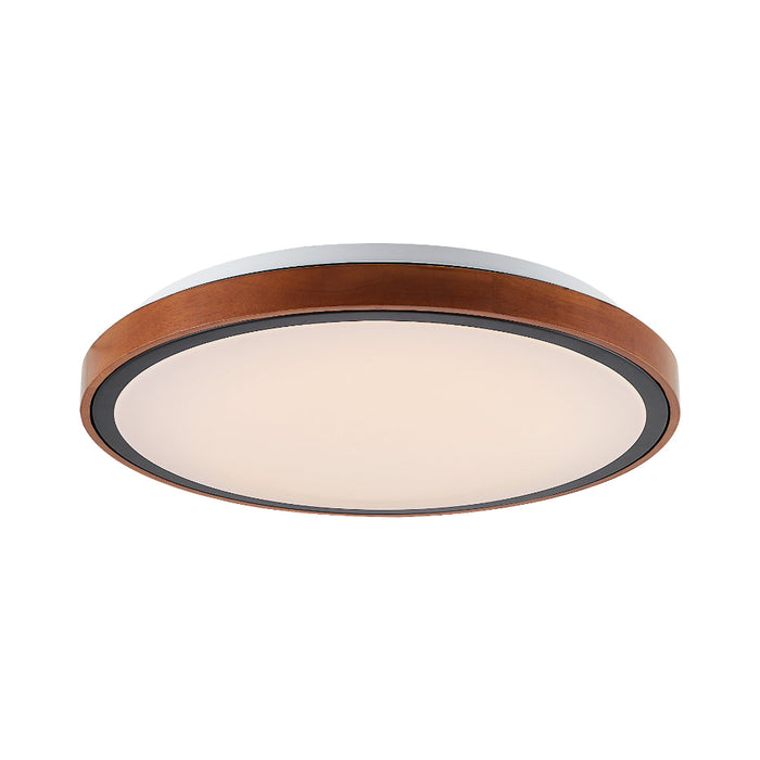 Orlin 420mm LED Oyster 24W TRI Colour Black & Walnut - ORLIN OY42-WD3C