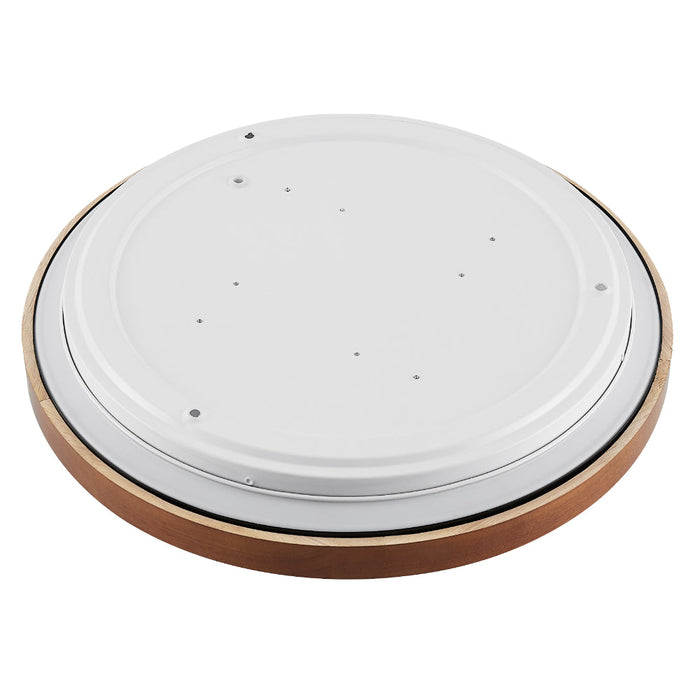 Orlin 500mm LED Oyster 36W TRI Colour Black & Walnut - ORLIN OY50-WD3C
