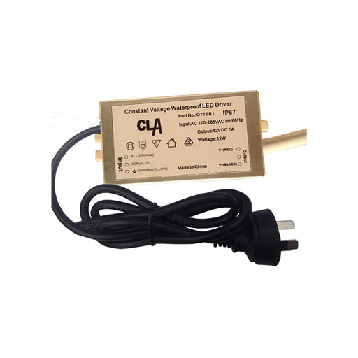 Buy LED Drivers Australia 12V DC 12W Waterproof LED Driver IP67 (Constant Voltage) - OTTER1