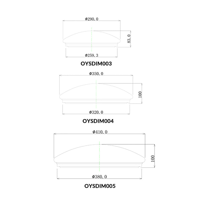 Buy LED Oyster Lights Australia OYS LED Dimmable Tri-CCT Oyster Light 24W IP44 - OYSDIM005