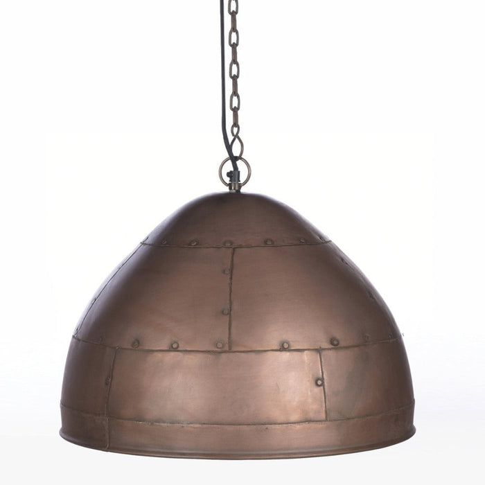 Buy Pendant Lights Australia P51 Medium 1 Light Iron Riveted Dome Pendant Antique Copper - ZAF10168CP