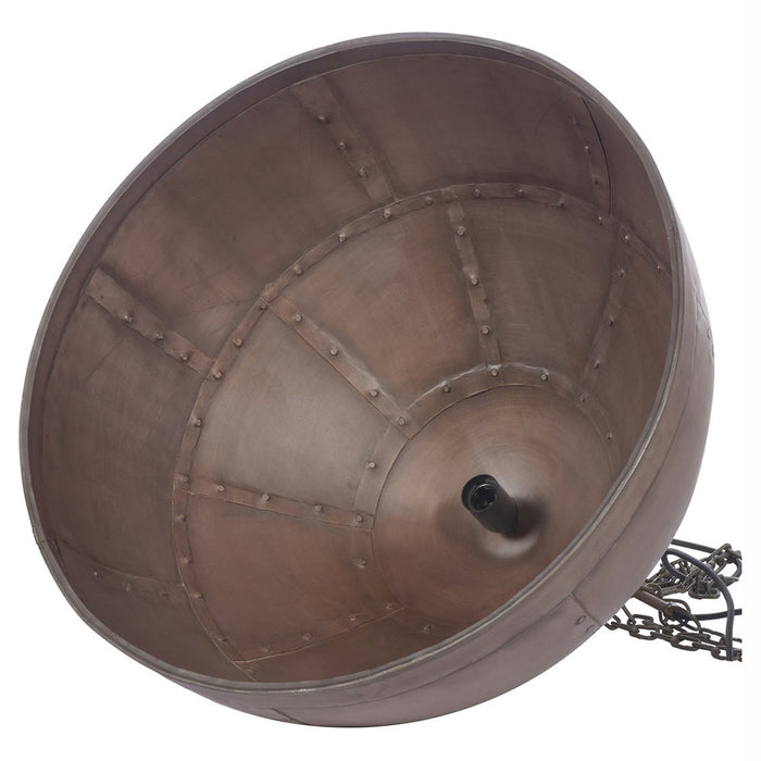 Buy Pendant Lights Australia P51 Medium 1 Light Iron Riveted Dome Pendant Antique Copper - ZAF10168CP