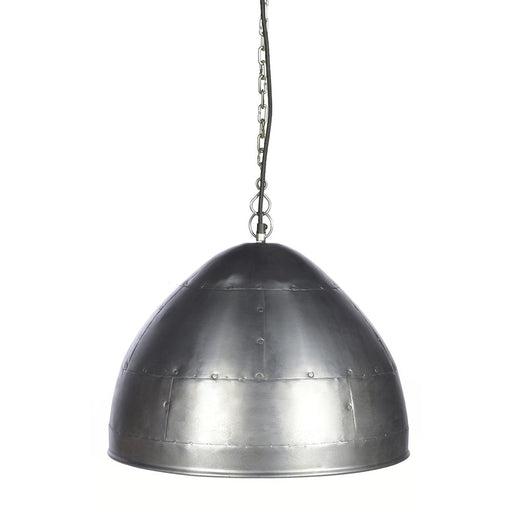 Buy Pendant Lights Australia P51 Small 1 Light Iron Riveted Dome Pendant Zinc - ZAF10309