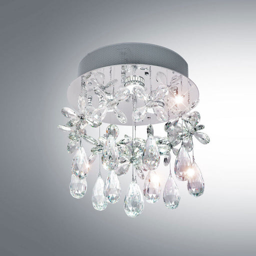 Buy Flush Mount Lights Australia Paradis 3 Light 320mm Stainless Steel Flush Mount Chrome & Clear - PARADIS CTC32-CH