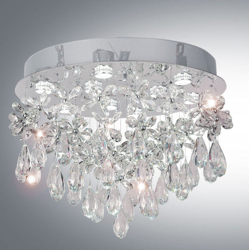 Buy Flush Mount Lights Australia Paradis 7 Light 450mm Stainless Steel Flush Mount Chrome & Clear - PARADIS CTC45-CH
